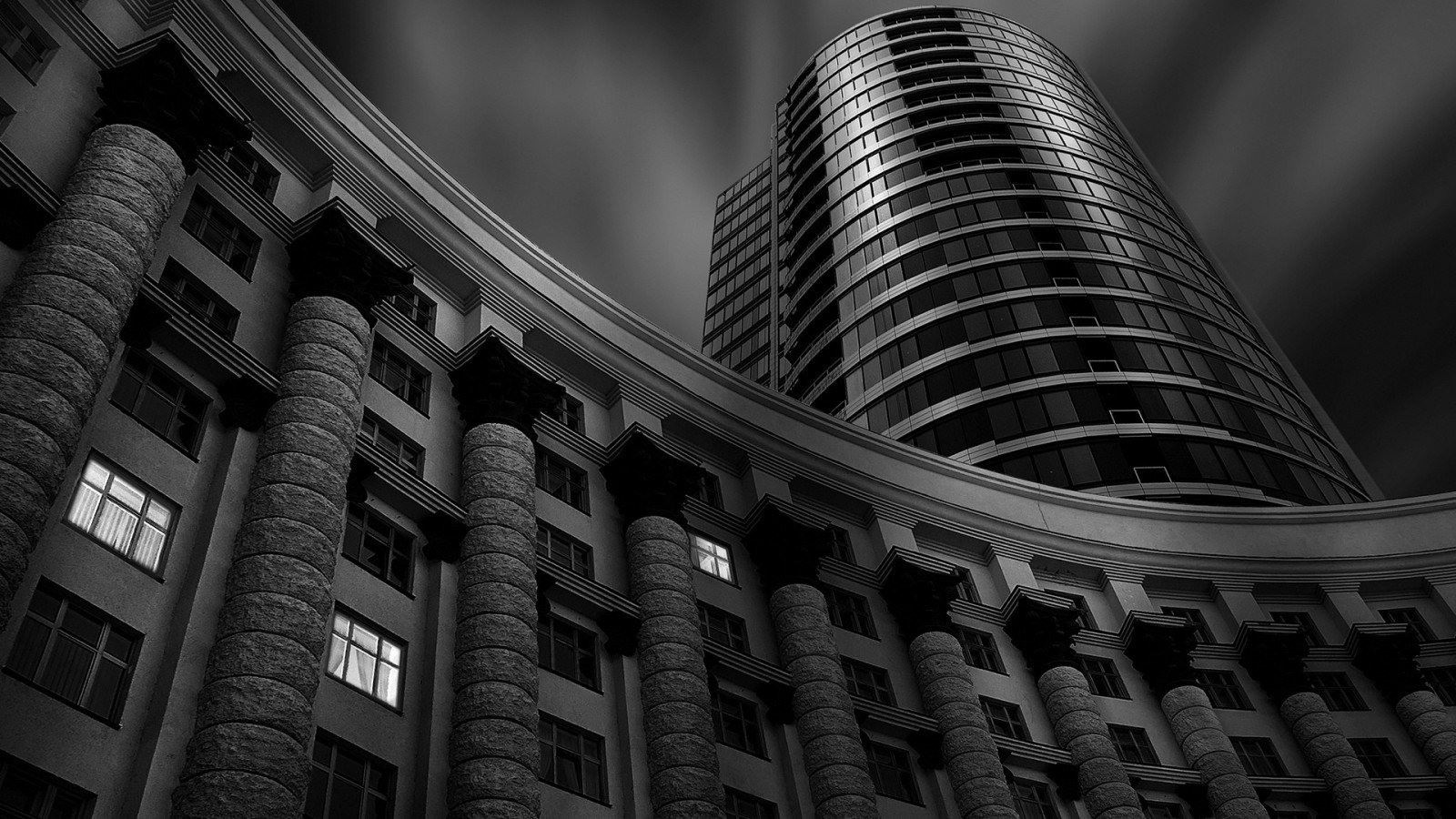 небоскребы черно белое фото
