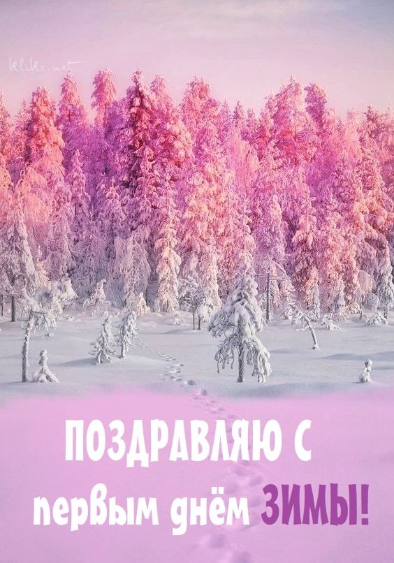 Картинки "С первым днем зимы!" (50 открыток)