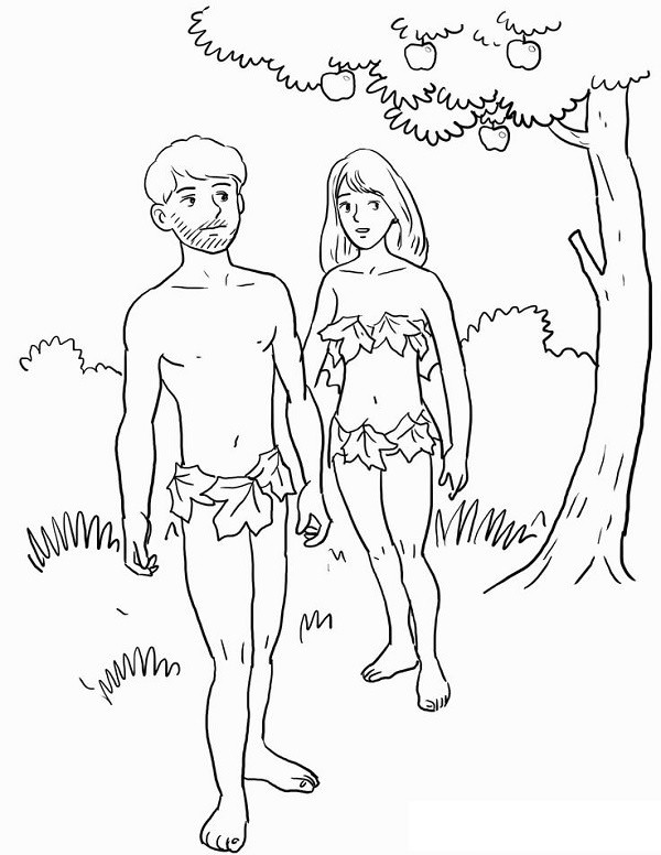 Рисунки Адама и Евы для срисовки (20 фото)