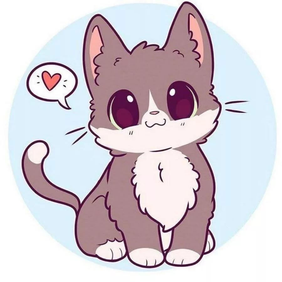 Рисунки аниме котиков для срисовки (100 фото)