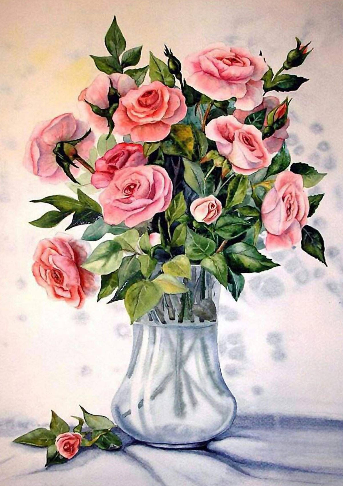 Рисунки букета роз для срисовки (70 фото)