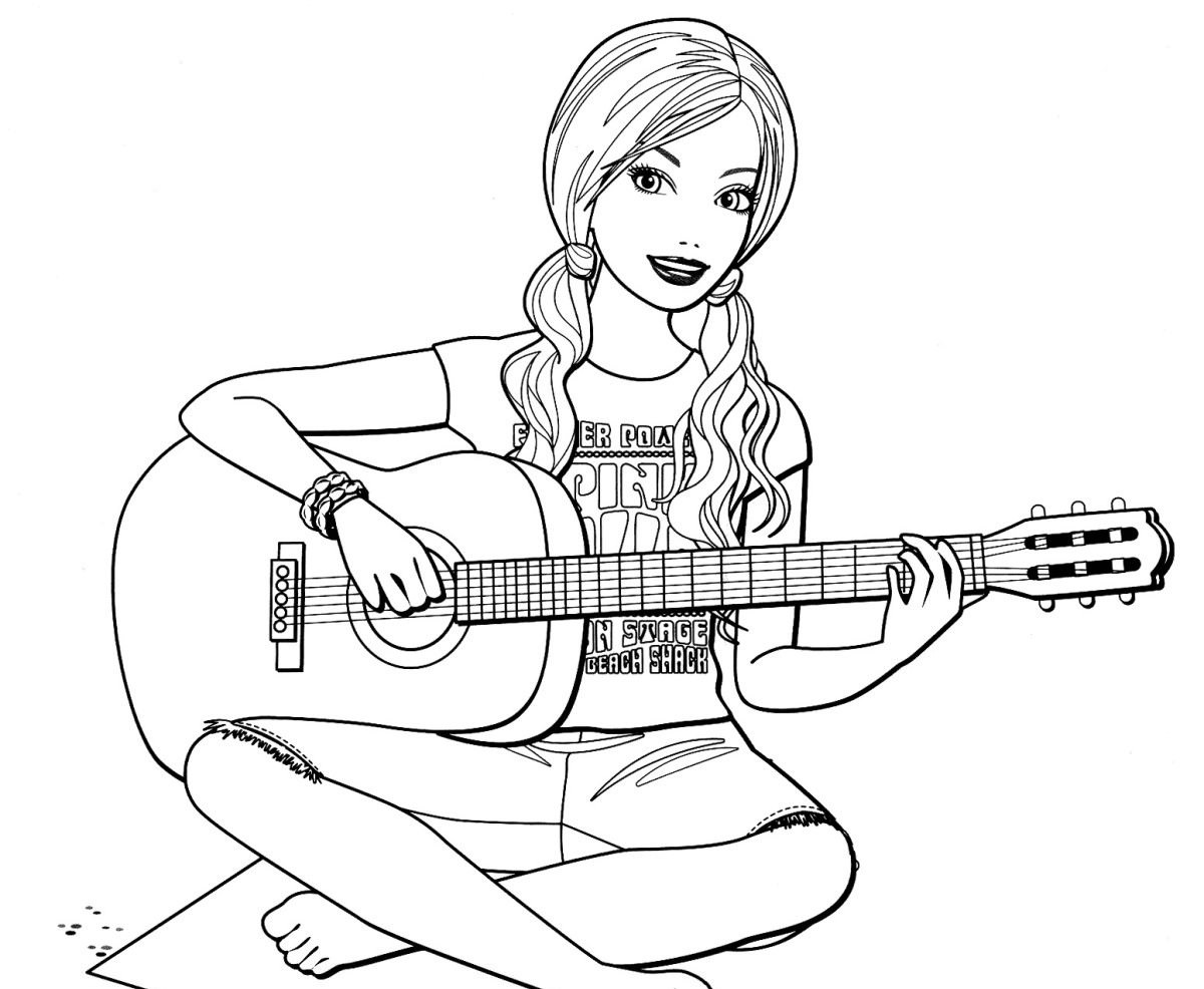 Рисунки девушки с гитарой для срисовки (60 фото)