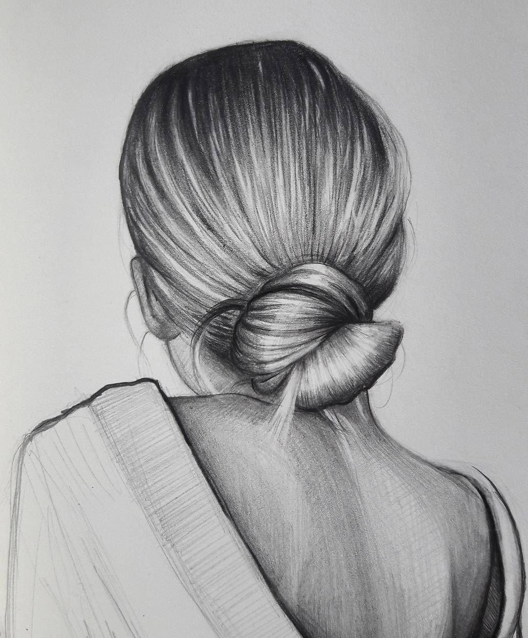 Рисунки девушки со спины для срисовки (100 фото)