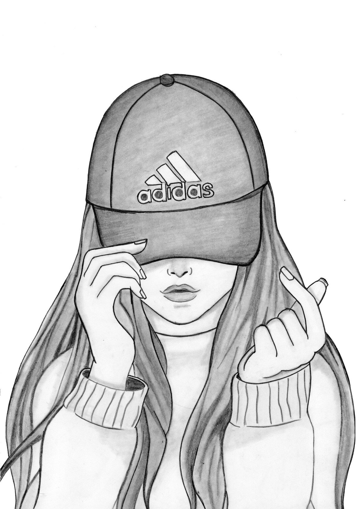 Рисунки девушки в кепке для срисовки (70 фото)