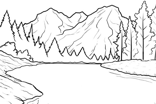 Рисунки гор для срисовки (100 фото)
