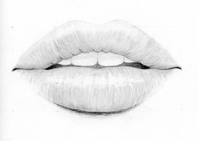 Рисунки губ для срисовки (100 фото)
