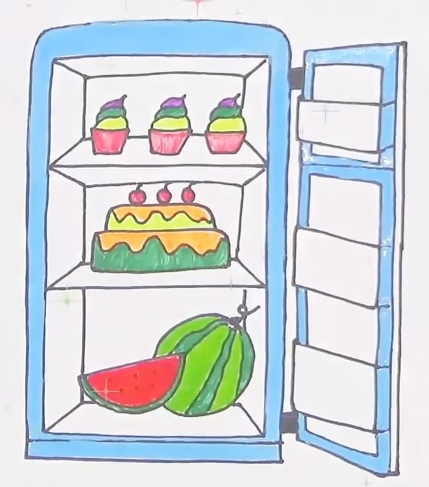 Рисунки холодильника для срисовки (15 фото)