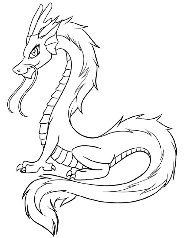 Рисунки китайского дракона для срисовки (100 фото)