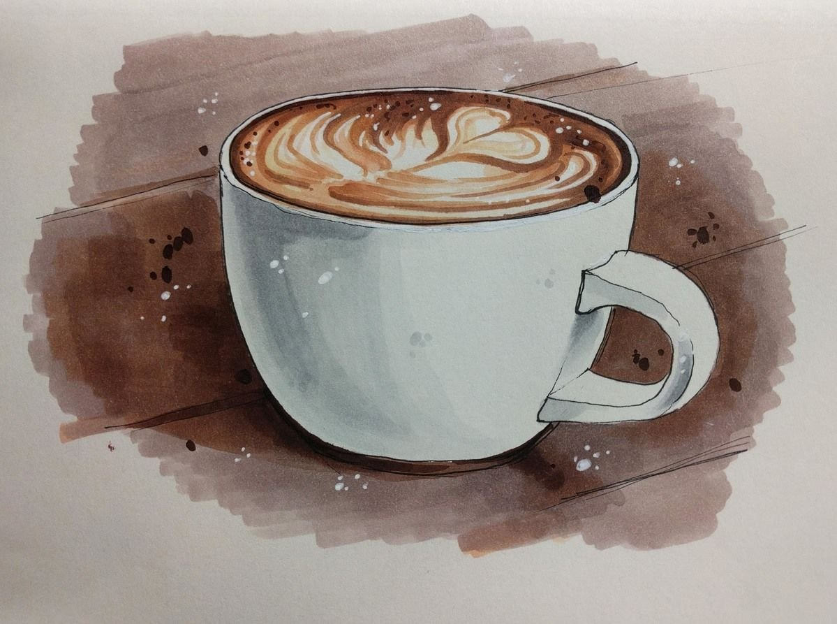 Рисунки кофе для срисовки (80 фото)