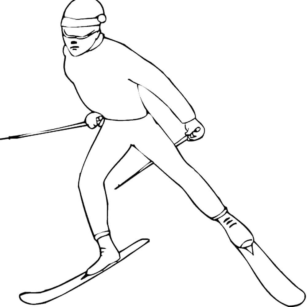 Рисунки лыжников для срисовки (90 фото)