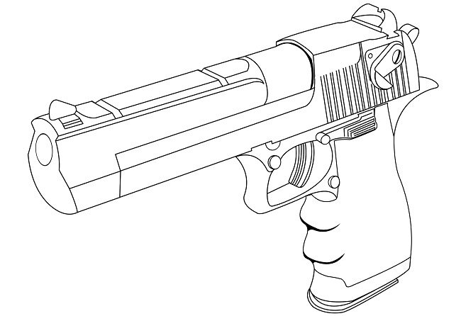 Рисунки пистолетов для срисовки (20 фото)