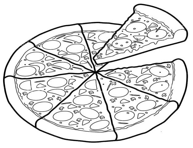 Рисунки пиццы для срисовки (100 фото)