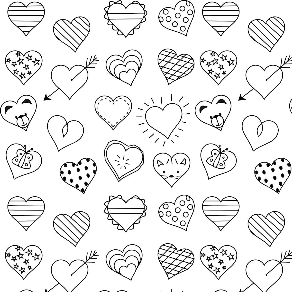 Рисунки сердечек для срисовки (100 фото)