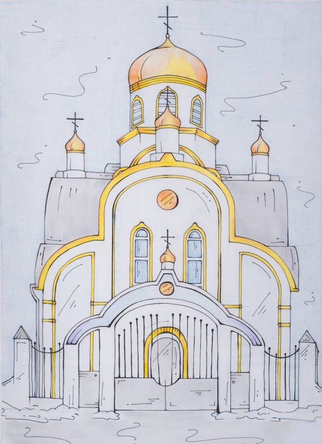 Рисунки церкви для срисовки (20 фото)