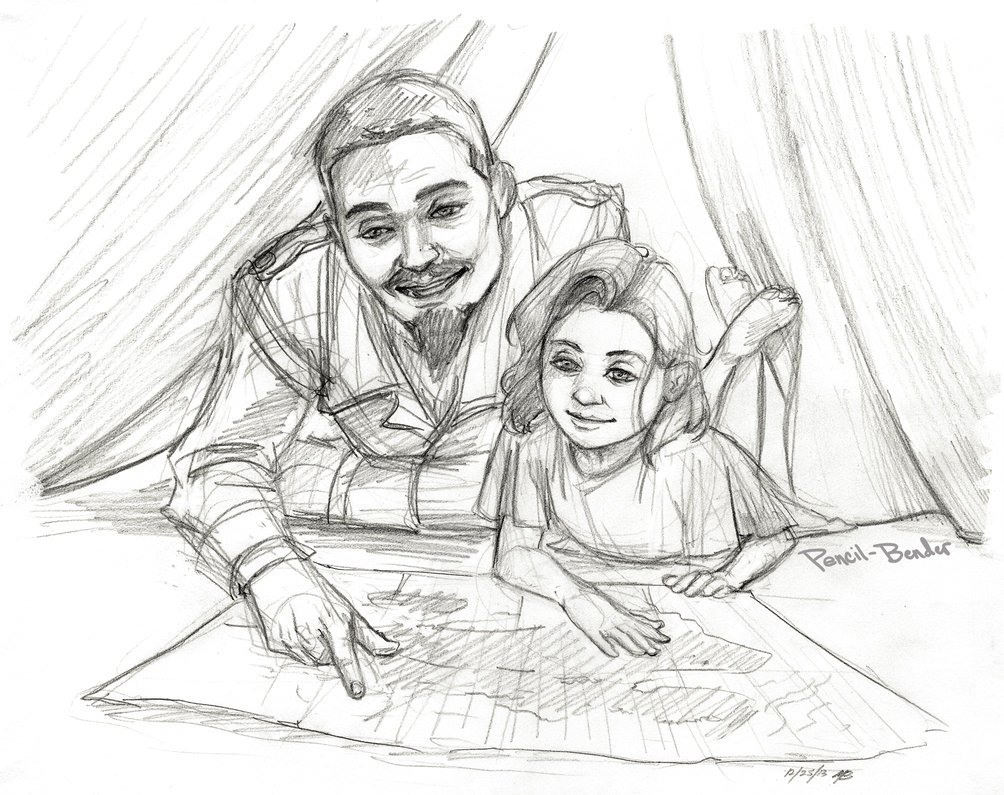 Зарисовки отец и дочь (60 фото)